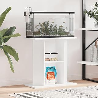 Aquarium Stand White 60x30x60 cm Engineered Wood Cabinet for Secure Aquarium