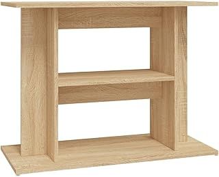 vidaXL Engineered Wood Aquarium Stand in Sonoma Oak - Stylish 3-Tier Fish Tank Support with Storage