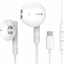 USB C Headphones for iPhone 16 15 Pro Max 16 15 Plus iPad Pro USB C Earphones with Mic Volume Control USBC Wired Earbuds USB Type C Earphones for Google Pixel 8 7 6A 5 Samsung S24 S23 S22 S21 S20 A55