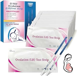 50 Pieces Ovulation Test Strips, Sensitive Fertility Predictor Testing Sticks, Highly Sensitive 25miu/ml Test, Fast and Accurate Results