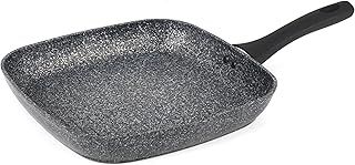 Salter Megastone 28cm Griddle Pan – 10 x Tougher Non-Stick, Steak Grill Pan, Long Lasting Forged Aluminium, Induction Compatible, PFOA-Free, Dishwasher Safe, Square Frying Pan, Metal Utensil Safe