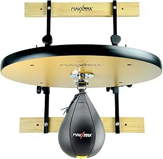 MaxxMMA Speed Bag Platform Kit for Heavy Duty Boxing Training, Adjustable Height, Stable Wood Platform, Ideal for Home Gym,Includes Speed Ball