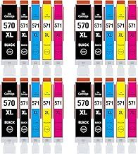 SMARTOMI 570 571 Ink Cartridges Replacement for Canon PGI-570 XL CLI-571 XL 20-Pack for Pixma MG5750 TS5050 TS5051 MG6851 TS6050 TS5000 TS8050 TS5055 MG5751 MG6850 TS5053 MG5753 MG7750