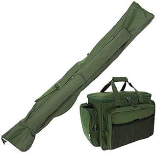 NGT Carp Fishing Set Green Insulated Carryall 3+3 Made Up Rod & Reels Holdall
