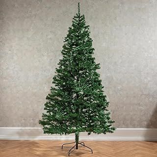 Christmas Tree Premium Artificial Hinged Realistic Natural Branches Xmas Tree with Metal Stand PVC Easy Assembly Home Office Indoor and Outdoor 4ft 5ft 6ft 7ft Green White (Green 7FT)