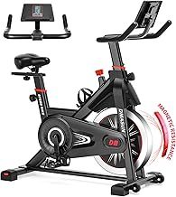 DMASUN Exercise Bike for Home Gym Use, Super Quiet Magnetic Indoor Cycling Bike with LCD Momitor & Tablet Holder - Stationary Bike with Comfortable Seat Cushion, 350LBs Capacity(Pro Model)