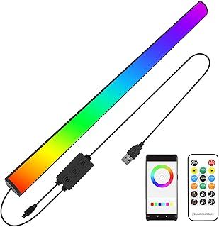 RGB Under Monitor Light Bar Gaming RGB LED Lightbars with Smart APP Bluetooth Remote Control Speed Adjustable Color Changing RGBIC USB Powered Light Bar Desk Light Bar for PC Game Computer TV
