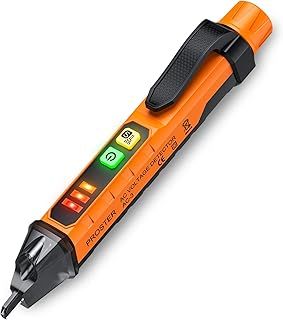 Proster Voltage Tester Pen Non Contact Voltage Detector Pen 48V-1000V/12V-1000V Dual Range Electrical Voltage Pen Adjustable Sensitivity AC Voltage Tester with Live Wire Break Point Test Flashlight