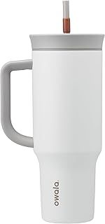 Owala Stainless Steel Triple Layer Insulated Travel Tumbler with Spill-Resistant Lid, Straw, and Carry Handle, 1185ml, Gray (Iced Tea)