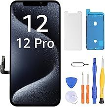 LL TRADER Screen Replacement for iPhone 12/12 Pro 6.1" LCD Retina FHD Display COF Touch Screen Digitiser with Repair Tool Kits, Waterproof Tape, Screen Protoctor 02