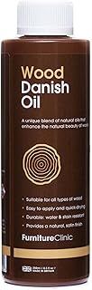 Furniture Clinic Danish Oil for Wood - Premium Finishing Oil to Enhance The Natural Beauty of Oak, Pine & Wooden Worktop Surfaces - Seal & Protect for a Satin Finish - 250ml