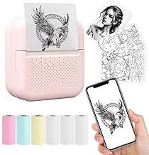 Mini Thermal Photo Printer - Wireless, Inkless, Portable with 7 Rolls of Labels, Pink