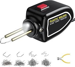 Plastic Welding Kit - 2 in 1 Mini Plastic Welder with 200PCS Hot Staples Plastic Repair Kit for Car Bumper Crack Repair, Portable Repair Tool for Car Dash - Black, 220V 100W(UK Plug)