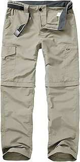 Walking Hiking Trousers Mens, Safari Zip Off Lightweight Quick Dry Convertible Travel Fishing Cargo Breathable Outdoor Pants