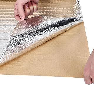 10m x 1m Self-Adhesive Foil Insulation Roll Aluminium Bubble, Radiator Foil Insulation, Energy Saving Radiator Reflector Panels, Thermal Wrap Insulation Roll for Home & Auto, 3mm, Silver