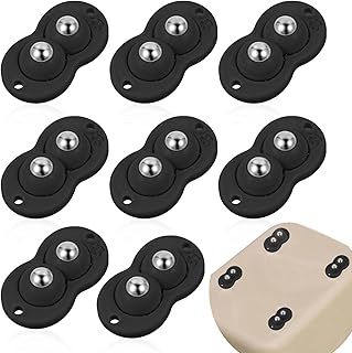 8 Pack Appliance Wheels 360° Rotation Kitchen Casters Mini Adhesive Sliders for Appliances on Counter, Black