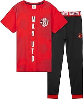 Manchester United F.C. Boys Pyjamas Set, Comfy 2 Piece Nightwear Set, Boys Gifts