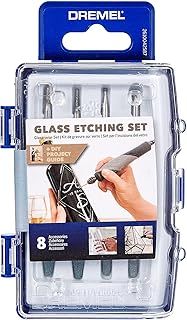 Dremel 682 Glass Etching Set, Accessory Kit with 8 Rotary Tool Accessories for Etching and Engraving in Glass