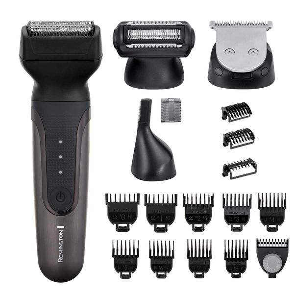 Remington ONE 18-in-1 Total Body Multi-Groomer for Men & Women (Body Hair Trimmer, 38mm Blade for Hair & Beard, Foil Shaver, Nose & Ear, 14 Combs, USB, Waterproof, Cordless, 60-Minute Run Time) PG780