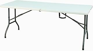 SAKUSEI 6ft 1.8m Heavy Duty Folding Table Trestle Party Garden Table With Carry Handle