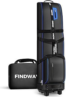 Findway Golf Travel Bag with Wheels [Upgraded], Heavy Duty Oxford Wear-Resistant Waterproof Travel Bag Case with Removable Pad, Premium Golf Flight Bag to Protect Clubs for Airline