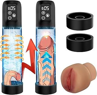 Penis Pumps for Penis Enlargement Penis Erection, Electric Penis Vacuum Pump with 6 Suction Levels, Penis Pump Masturbator with 2 Silicone Sleeve Sex Toys for Man