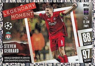 Topps Match Attax 2023 2024 Steven Gerrard Legandary Moment Trading Card