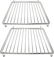SPARES2GO Chrome Adjustable Universal Fixed Arm Grill Shelf for All Makes of Oven Cooker & Grill (310 x 360-530mm, Pack of 2)