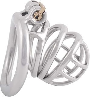 Stainless Steel Small Male Chastity Device Ergonomic Design Stealth Lock for Adults Solitary Extreme Confinement Cage S045 (1.77 inch / 45mm)