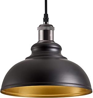 Metal Ceiling Lamp Shade - Easy Fit Light Pendant - Modern Ceiling Lighting Shade for Bedroom, Hallway, Office, Café, Restaurant - Industrial Light Shade Ceiling Pendant (Green/Inner White)