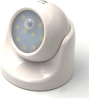 PIR Motion Sensor Night Light, 9LED Battery Operated, 360° Auto On/Off, 3 Modes, Wireless Security Light Lamp, for Home, Indoor,Outdoor, Driveway, Garden, Pathway (White)