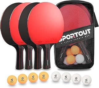 Sportout Portable Ping Pong Set - High-Performance Bats, 3-Star Balls, Compact Storage Case for Outdoor & Indoor Table Tennis