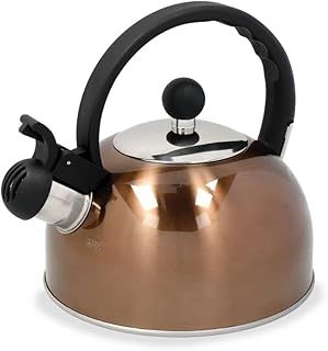 La Cafetière Stainless Steel Copper Effect 1.3l Whistling Kettle, Brown