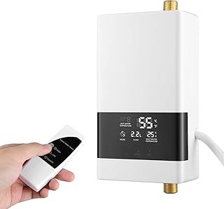 Luqixcey Electric Water Heater 220V 6000W,Under Sink Water Heater with 30-55℃ Adjustable,Instant Water Heater with Remote Control,Portable Tankless Water Heater with 2 Modes for Kitchen,Bathroom