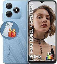 Blackview WAVE 8 Mobile Phones, Android 14 Phone, 12GB+ 128GB/2TB, 6.56" +1080P FHD+90Hz, 5000mAh/10W Smartphone, 13MP Camera Octa Core, 4G Dual SIM Free Unlocked/Fingerprint/Face Unlocked/GPS-Blue