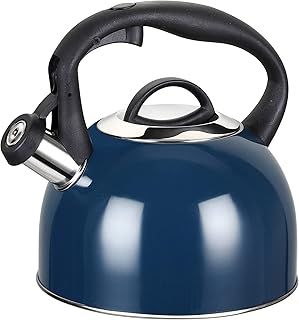 MAISCHOU Stove Top Whistling Kettle 2.5L Stainless Steel (Navy Blue)