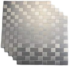 Yipscazo Peel and Stick Tile Backsplash, Stainless Steel Stick on Tile for Kitchen Wall
