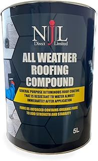 Njl Direct All Weather Roofing Compound Bitumen Waterproof Coating 5L Black