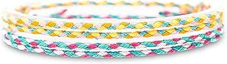 Made by Nami 2x Boho Surfer Anklet Unisex - Ankle Bracelet Set of 2 Women & Men - Handmade Beach Jewellery & Festival Accessories - Thin String Rope Anklet (Retro Set)
