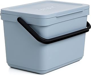 TATAY Kitchen Food Waste Compost Caddy Bin, 6L Capacity, Polypropylene, Made from 100% Recycled Materials, Ocean Colour. Measures 26,5 x 19 x 18,5 cm (1105501)