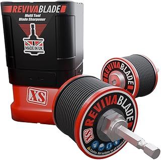 XS Multi-Tool Blade Sharpener with Hex Arbor for Cordless Drill or Impact! Precision Resharpening of Oscillatory Multi-Tool Blades, 35mm Wide. Suitable for Professional Trades and DIY.