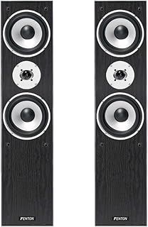 Pair of Black Fenton 3-way Home Audio Tower Speakers Bass Hi-Fi Stereo 350 Watt