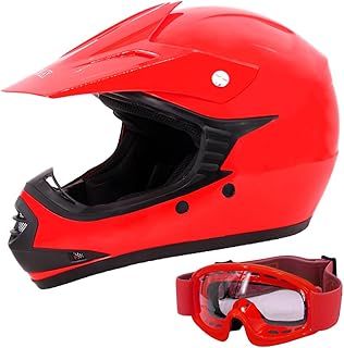 Zorax ZOR-X15 Red XL (55-56cm) Kids Motocross Motorbike Helmet & GOGGLES - ATV Dirt Bike BMX Quad Off Road Motorcycle MX Helmet ECE 2206