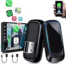 Carplay Wireless Adapter Wireless Carplay Apple and Android Auto Adapter Plug & Play Wired to Wireless Car Play Low Latency Wireless Car Adapter 5s Auto Connect CarPlay Box with USB-A, USB-C Cables