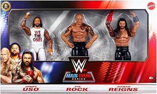 WWE Jimmy Uso The Rock Roman Reigns Main Event 3 Pack Mattel Series Wrestling Action Figures Toys