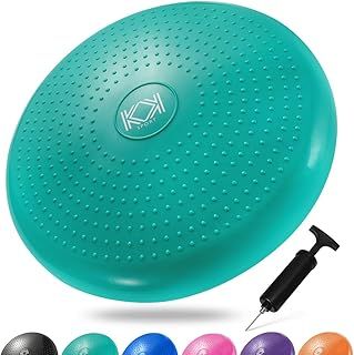 KK Balance Wobble Cushion for Adults and Kids, Inflatable Anti-Slip Stability Board for Physio, Posture & Fitness, Wobble Cushion (34cm) Balance Board & Fidget Cushion