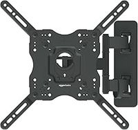 Amazon Basics TV Wall Bracket for 26-55 inch(66cm-140cm) TVs, Swivels Tilts TV Wall Mount for Flat & Curved TV, VESA 100x100mm to 400x400mm, holds up to 36kg, Black