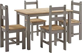 Mercers Furniture Corona Grey Wax Budget Dining Table and 4 Chairs