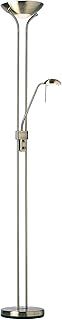 National Lighting Mother and Child Uplighter Floor Lamp with Reading Light - Antique Brass Finish Floor Lamps for Living Room R7s/G9 Bulbs (Not Included)