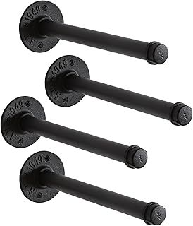 IBUYKE 4 Pcs 12 Inch Industrial Pipe Clothes Bar, Multifunctional Wall Mounted Clothes Rail,TYJ004H